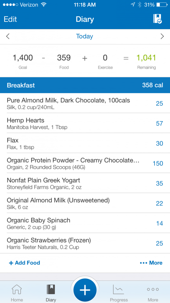 myfitnesspal on the go meal recipe // super shake // protein shake recipe