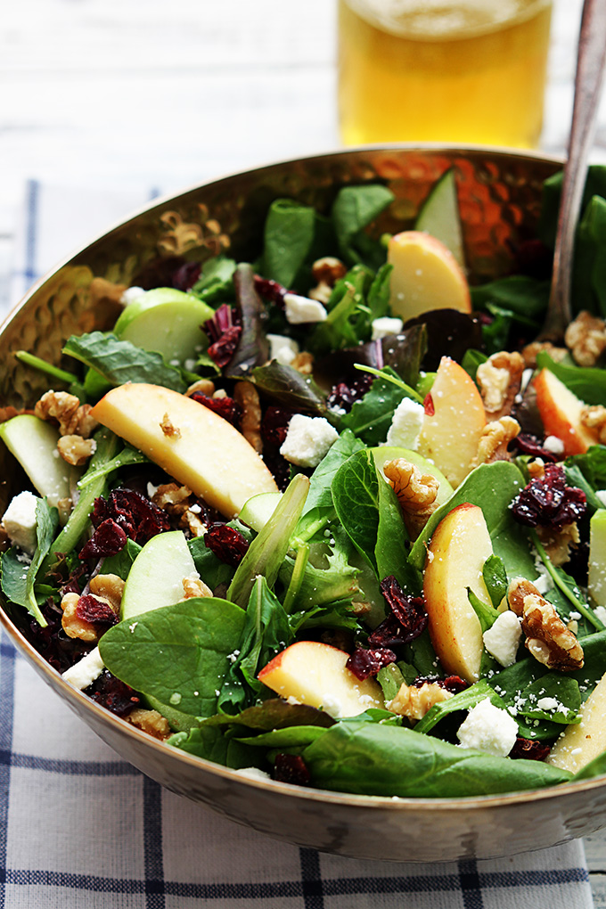 Crème de la Crumb // Healthy Fall Recipes // Apple Walnut Cranberry Salada
