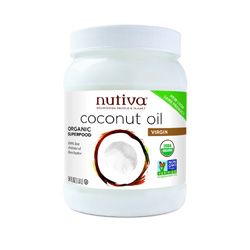 This is a pure, organic, non-hydrogenated oil is one of the best you can get. It’s great for cooking and baking – but has a coconut flavor. It’s also a great moisturizer and great for skin and body care, and even good to feed to your dog!