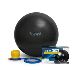 An exercise ball is a great addition to any home gym! It helps challenge different muscles, work your core, and is a great way to take your workouts up a notch!