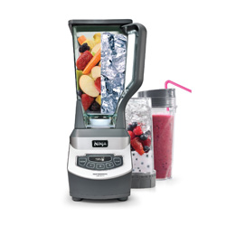 This Ninja blender is effective and affordable and will help you make the perfect greens-protein smoothie and help you liquify soups too! It comes with 2 to-go shake cups which make it a great buy!