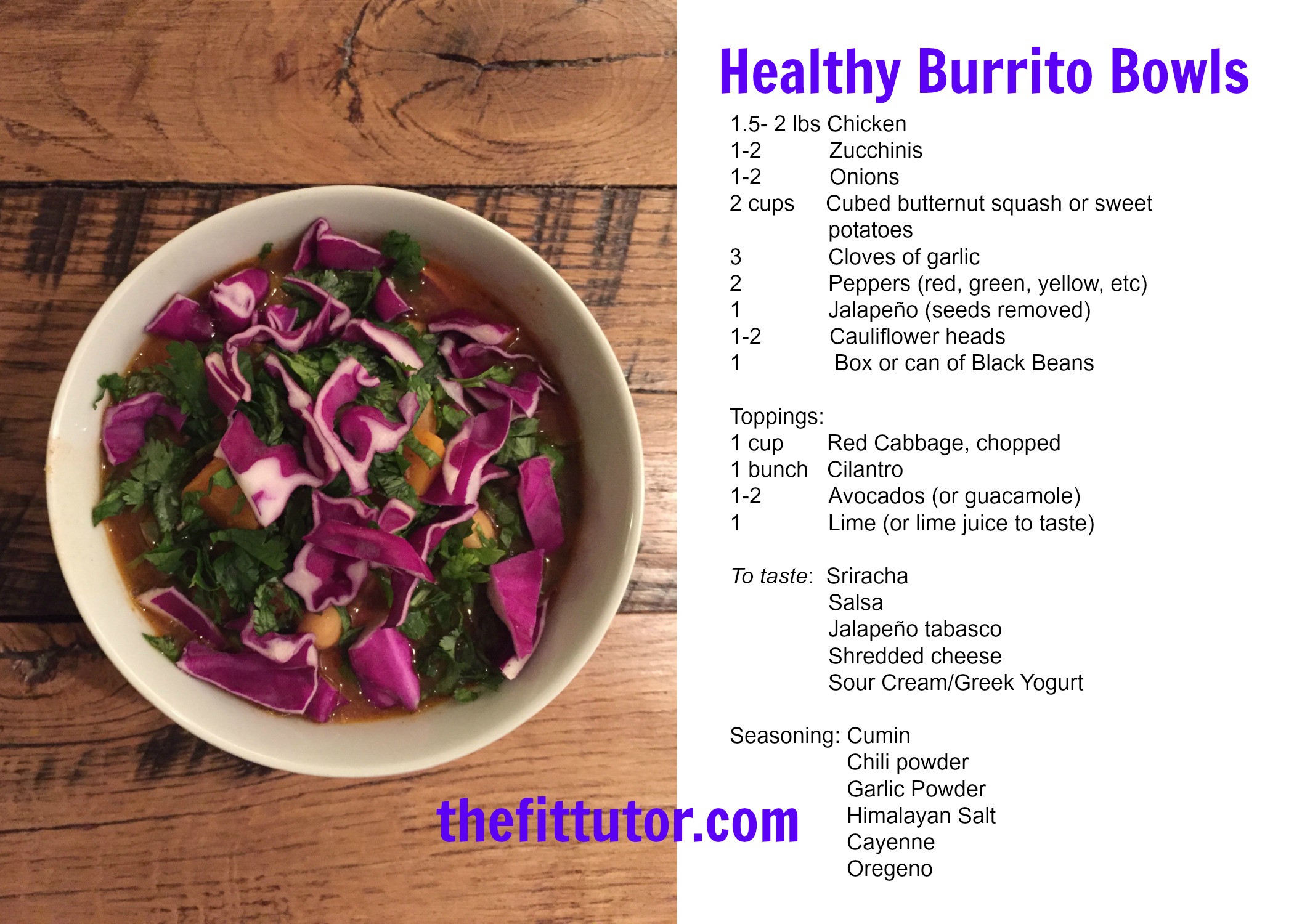 Healthy Burrito Bowls- easy to change up to make paleo, low carb, AIP friendly, or to feed a large crowd ;) 