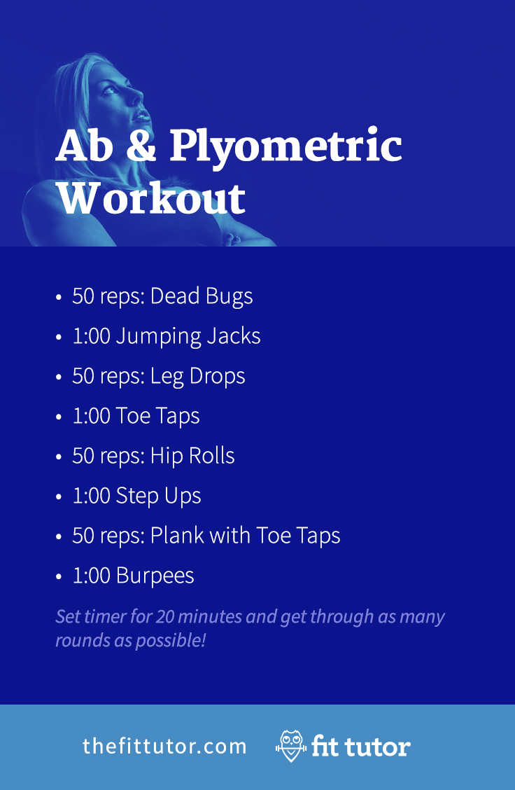 Do this killer ab workout and plyometric workout to strengthen your core, lose weight, and get great results! #fitness #workouts #abs #cardio #plyometrics #HIIT