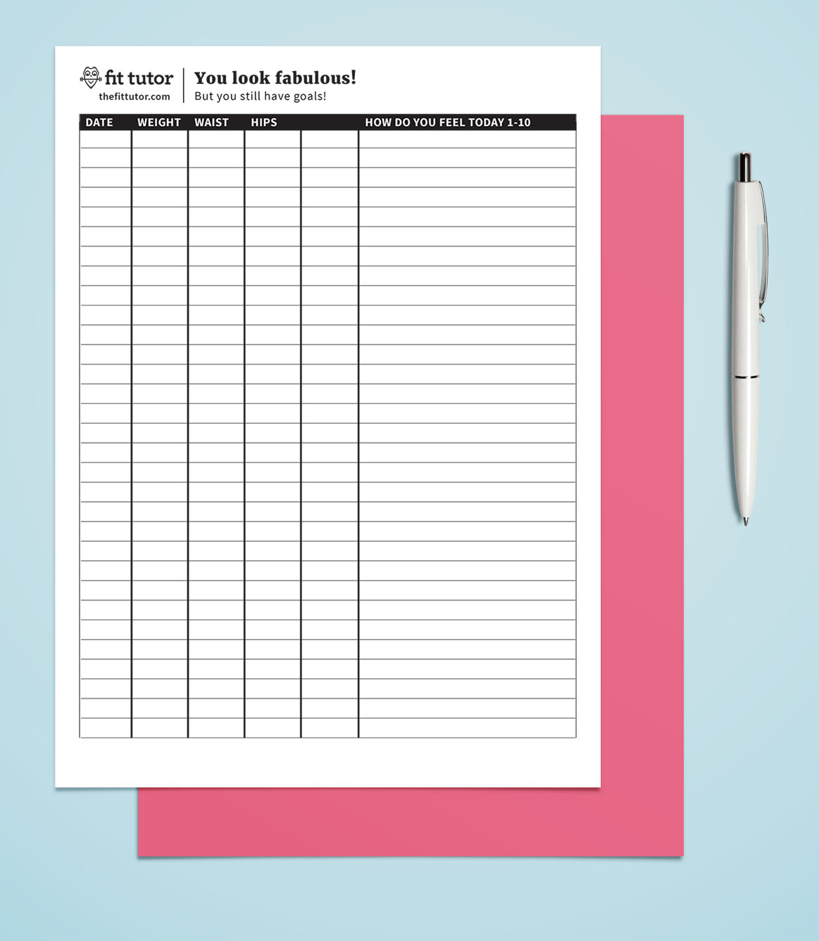 Printable Weight Loss Chart Template