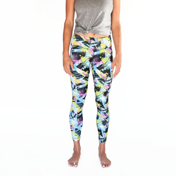crowd-funded four athletic leggings - made in USA and work to eliminate waste! Such cute patterns!