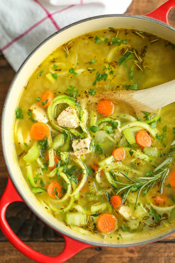 this chicken zoodle soup is in my top 5 favorite healthy fall soups! check out her recipe here! Photo cred: http://damndelicious.net/2016/01/13/chicken-zoodle-soup/