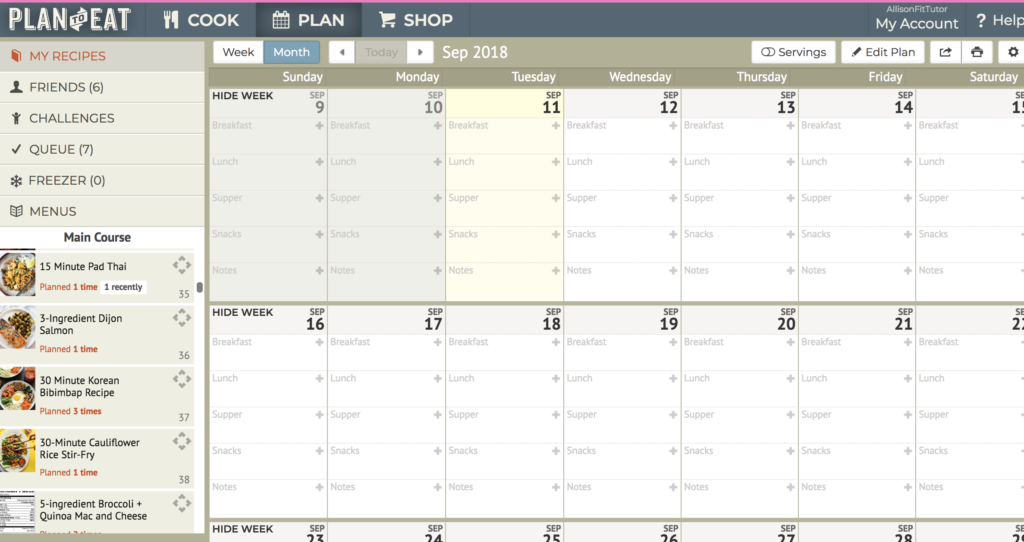 meal planning app makes it easy!